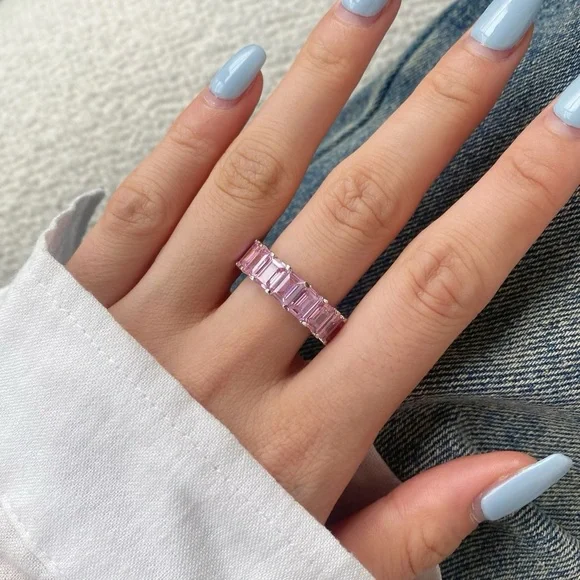 Pink rhinestones ring - Picture 2 of 7